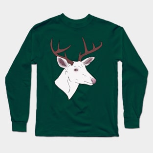 Albino Deer Head Long Sleeve T-Shirt